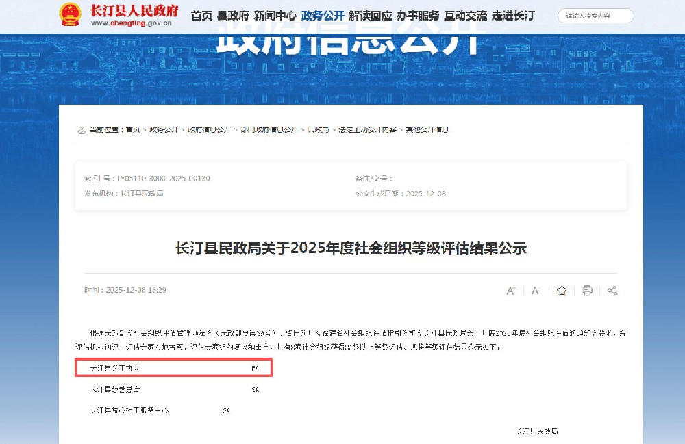 祝贺长汀县义工协会获“福建省社会组织等级评估”为5A级！